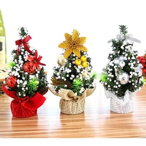 Christmas Decorations 20cm Mini Christmas Tree For Home Decoration Bedroom Desktop Ornaments Small Tree New Year Ornaments-60330