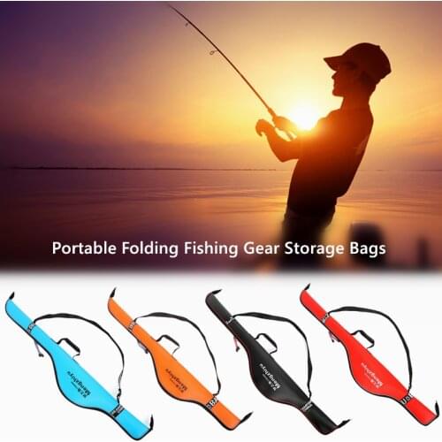 Foldable Storage Fishing Bag 125CM EVA Waterproof Fishing Rod Bag with Handle Outdoor Fishing Accessories