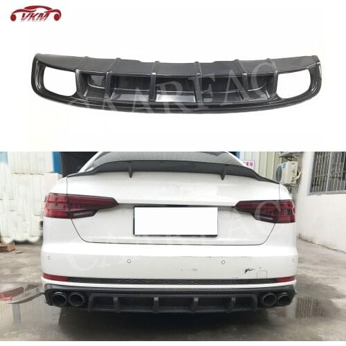 Carbon Fiber Rear Diffuser Spoiler Lip Splitters Aprons For Audi A4 Sline S4 B9 2017 2018 Back Bumper Hugger Car Styling