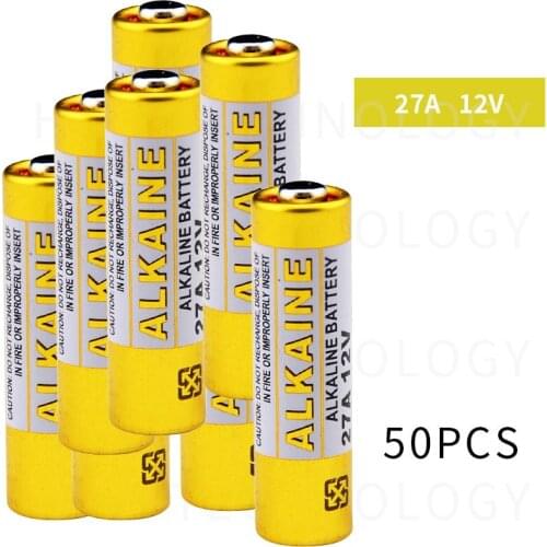 50PCS 27A 12V dry alkaline battery 27AE 27MN A27 for doorbell,car alarm,walkman,car remote control etc