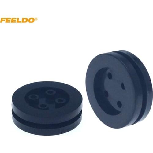 FEELDO 2Pcs 30mm Car LED Bulb Headlight Flat Dustproof Rubber Seal Ring With 4-Preformed Hole Wire Ring