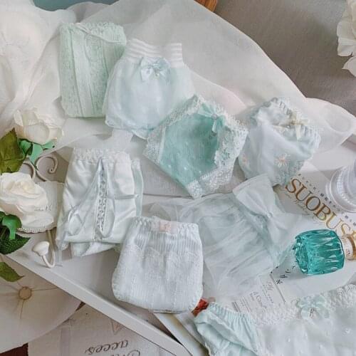 Underpants female Japanese cute lace girl sweet low waist mesh breathable summer thin