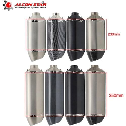 Alconstar Universal Motorcycle AK Exhaust 51mm 370/490mm Motorbike Exhaust Muffler Escape for For Yamaha R1 ER6N CBR250R