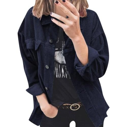 Womens Plus Size Denim Jacket Autumn Winter Long Sleeve Coat Jean Jackets Casual Tops Solid Color Loose Button Outerwear #T2G