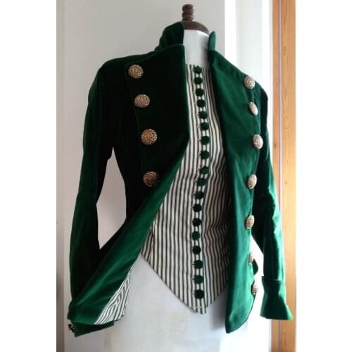 Victorian Edwardian Ladies Jacket Riding Habit cosplay Steampunk green outfit jacket custom made