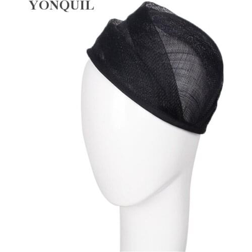 20CM Sinamay Black Fascinator Base Women Beret Shape Hat Party Fascinator Material Millinery Hat Base DIY Accessories 6Pcs/Lot