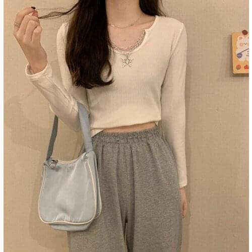 2021 Early autumn Butterfly chain Sweater Womens Pullover Casual Slim Bottoming Sweaters Female Elastic Cotton Long Sleeve Tops