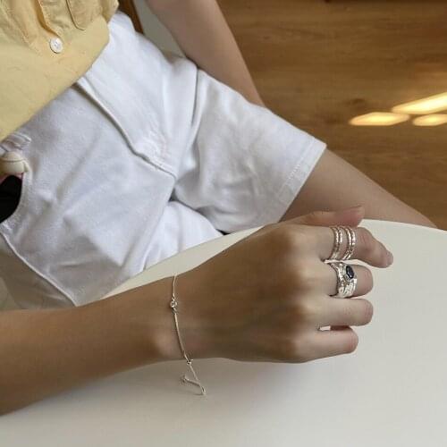 Sterling Silver 925 Simple Thin Rings For Women Aesthetic Designer Engagement Resizable Ring 2021 Trend Accessories Jewellery