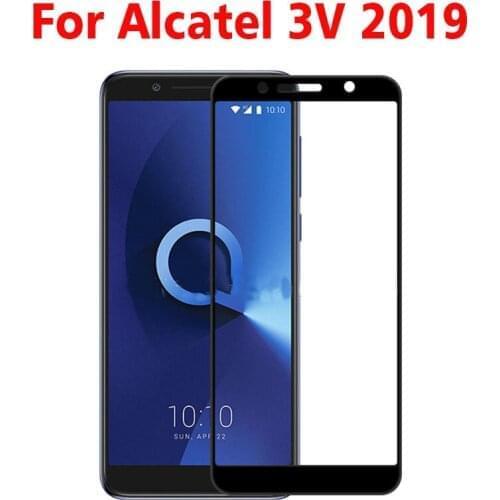 2PCS Full Cover Tempered Glass For Alcatel 3V 2019 Screen Protector 9H Explosion proof protective film For Alcatel 3V 2019 glass