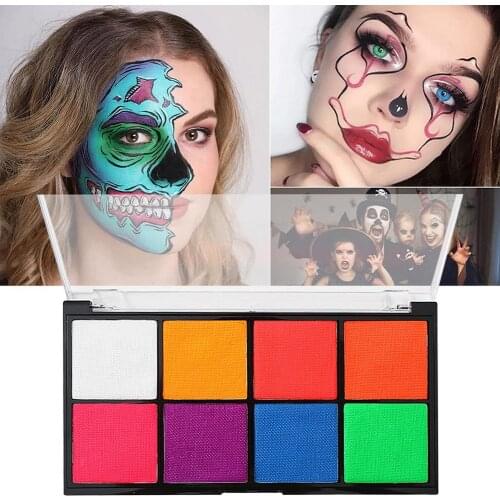 8colors Face Body Paint Oil Palette 8 Color Non Toxic Makeup Painting Kit Halloween Party Makeup Fancy Dress Beauty Palette