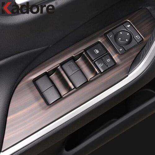 For Toyota RAV4 RAV 4 2019 2020 2021 Accessories Carbon Fiber Window Lift Rise Switch Button Cover Trims Door Armrest Panel