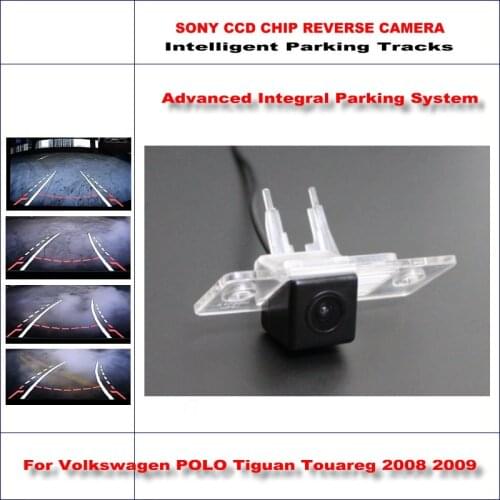 Car Rear View Reverse Camera For VW POLO Sedan Tiguan Touareg 2008 2009 Intelligent Dynamic Parking Tracks CAM