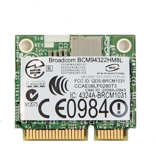 Card for HP SPS 504664-001 Broadcom BCM94322HM8L BCM4322 BCM94322 WIRELESS WIFI WLAN half Card