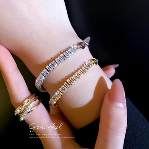 New inlaid Zircon Bracelet temperament adjustable opening hand ornament girl Wedding Jewelry Gift Korean fashion simple style