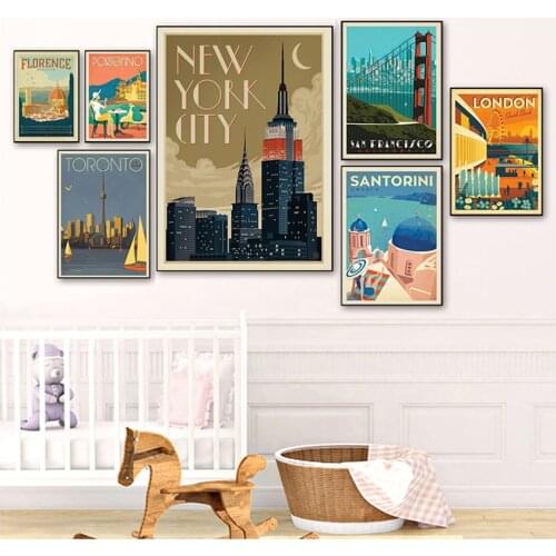 And Prints Wall Pictures For Living Room Decor Famous City Travel London New York Venice Poster Canvas Painting Wall art Posters
