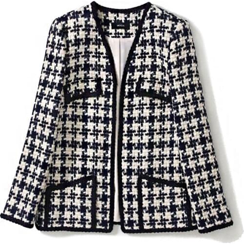 Excessive New winter light tweed plover set all the female restoring ancient ways ins super fire lattice coat