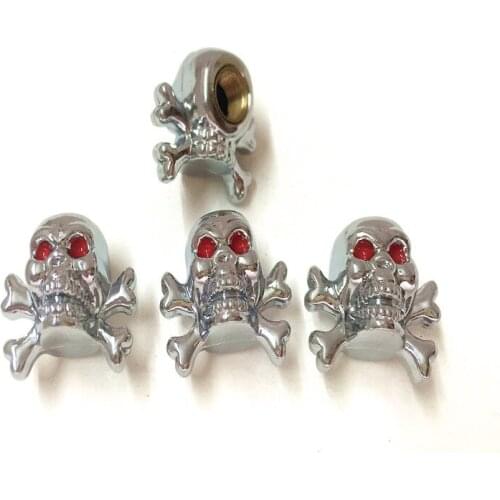 Car Bikes Wheel Tire Stem Rims Air Valve Cap Sliver Tyre Anti-dust Covers Caps For Ghost Skull Motorcycle Caps 200pcs/Lot