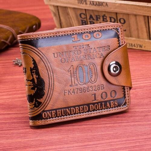 Leather Men Wallet 2021 Dollar Price Wallet Casual Clutch Money Purse Bag Credit Card Holder Fashion New billetera hombre