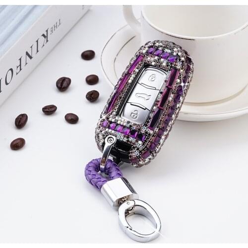 Beautiful Diamond Crystal Car Key Case Cover For Geely Atlas Boyue NL3 EX7 Emgrand X7 EmgrarandX7 SUV GT GC9 borui Accessories