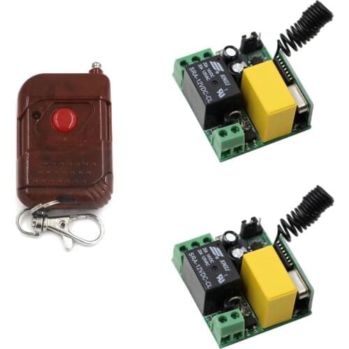 Mini 2pcs Receiver Module & Transmitter Peach AC220V 10A Relay Single Channel RF Wireless Remote Control Switch System