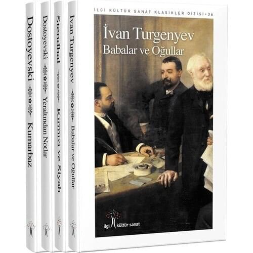 World Classic Set-3 (4 Book) F. Mihailoviç Dostoevsky YERALTINDAN NOTES FATHERS AND SONS RED AND BLACK GAMBLER Turkish