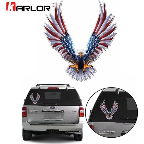 Car Body Window Stickers American Flag Eagle For Decoration Cover Sractches Reflective Decals Waterproof Auto Car Accessories