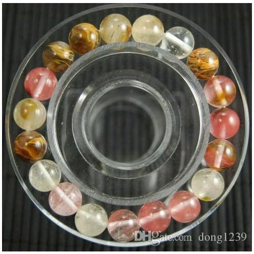 2pc New 10mm Multicolor Tourmaline Round Watermelon Pearl Bracelet 7.5