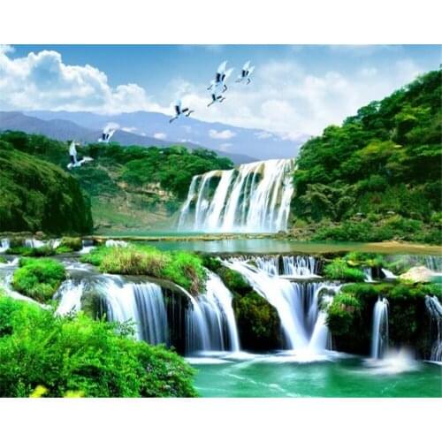 Beibehang Custom wallpaper 3d waterfall landscape landscape living room bedroom TV background mural wallpaper for walls 3 d