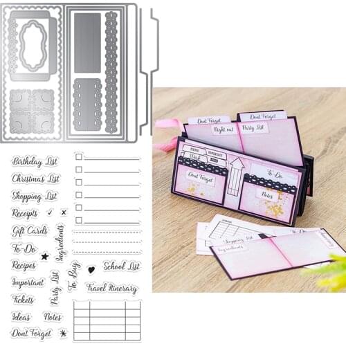Ultimate Organiser Cutting Die Make A List Stamps For DIY Scrapbooking Recipe Holder Planner Cards Crafts Making New 2021
