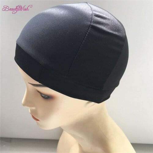 Wig Cap For Wig Making Adjustable Cheap 1Pc Spandex Dome Cap Black Color Nylon Strech Wig Caps Glueless Elastic Cap