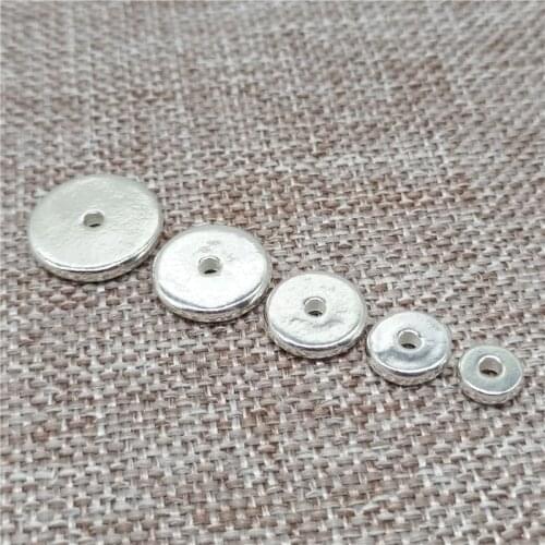 925 Sterling Silver Round Spacer Beads Greek Disc Beads 6mm 8mm 10mm 12mm 14mm for Bracelet Necklace