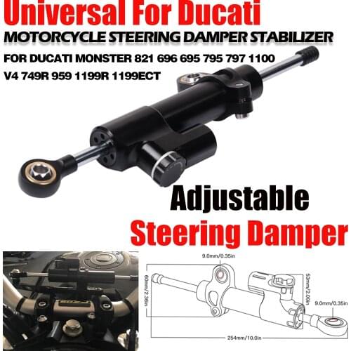 Motorcycle Steering Damper Stabilizer For Ducati 848 Monster 696 795 796 797 821 900 1100 1200 1200R Scrambler 250 400 800 1100