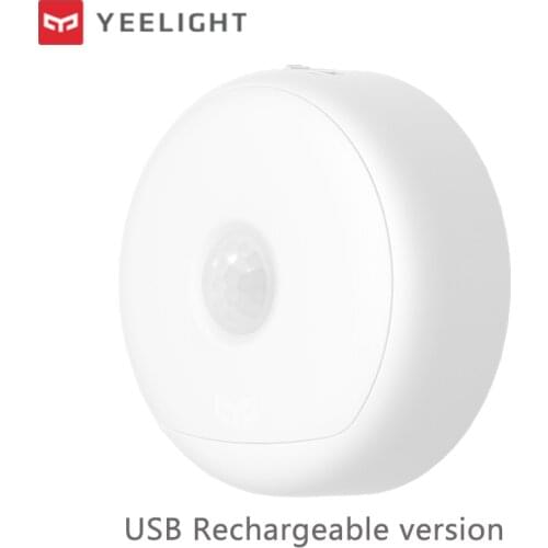 Yeelight LED Night Light USB Rechargeable Sensor Nightlight Body Motion Auto Sensor Baby Bedroom Lamp use 120 day for one charge