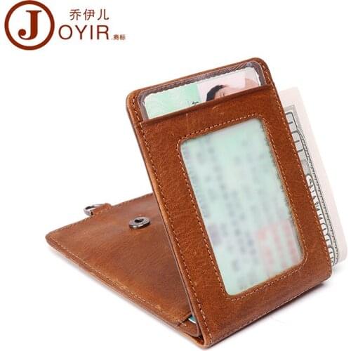 Women & Man Genuine Leather Card Holder Cowhide Slim Card Wallet Small Thin Card Package Coin Wallet Money Bag