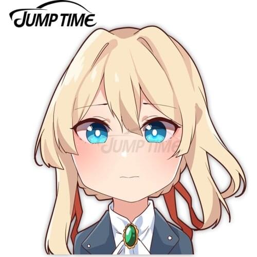 Jump Time 13 x 8.6cm Car Decor Violet-e Cartoon Avatar Car Stickers Trunk Camper Windshield Waterproof Vinyl Accessories