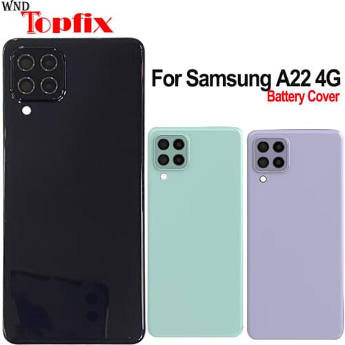 For Samsung Galaxy A22 4G Back Battery Cover Door Rear Glass Housing 6.4"For Samsung A22 Battery Cover With Lens