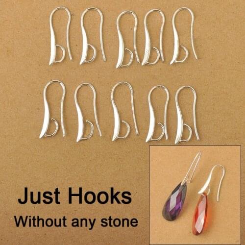 100X DIY Making 925 Sterling Silver Jewelry Findings Hook Earring Pinch Bail Ear Wires For Crystal Stones Beads