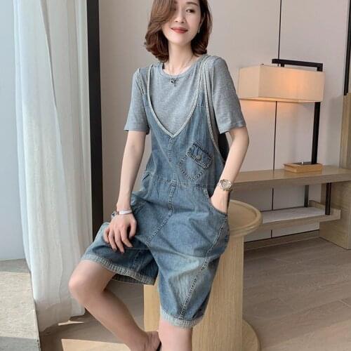 Plus Size Womens 2021 New Spring and Summer Fashion Age Reduction Thin Korean Loose Denim Overalls Mother Jeans Jeans Woman