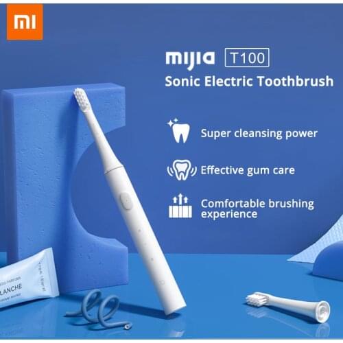 XIAOMI MIJIA Sonic Electric Toothbrush T100 Ultrasonic Automatic Tooth brush USB Rechargeable IPX7 Waterproof Two Clear Modes