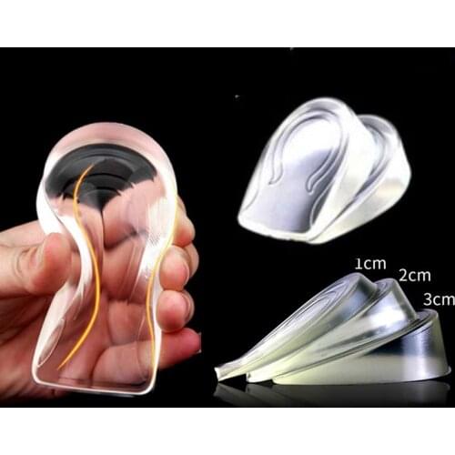 1 Pair Silicone Gel Heightening Shoe Pad Men Women Foot Care Protector Insoles Elastic Cushion Arch Support Insert Heel Pads
