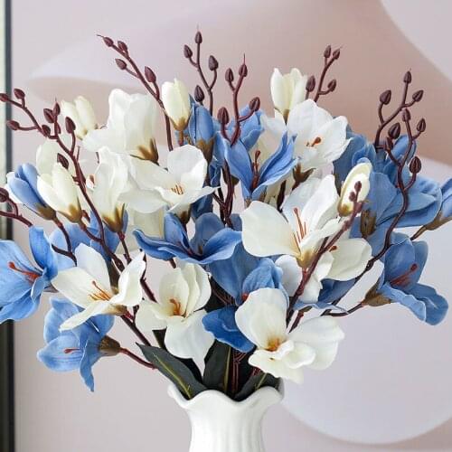 Artracyse 1PC Magnolia Flower Simulation Flower Thanksgiving Hand Bouquet Fake Flower Silk Flower Friendship Eternal