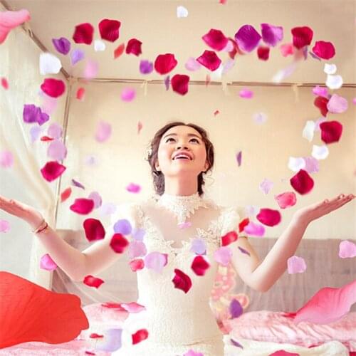 100pcs Romantic wedding Artificial Silk Flower Petals Nrrival Petale De Rose De Boda Colorful Wedding Party Decor Rose Petals 5Z