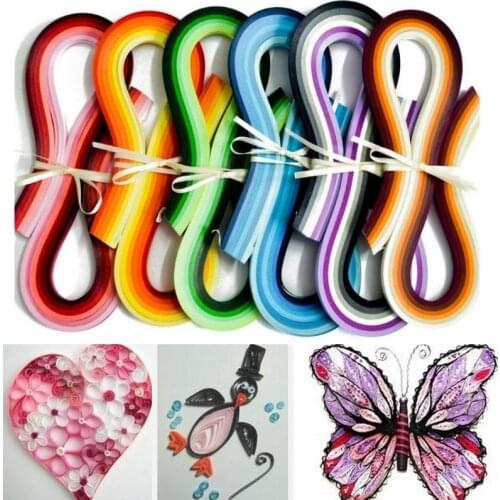 100pcs Stripes Quilling Origami Paper DIY Tool Hanmade Gift Create AUG889