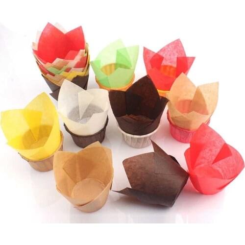 50pcs DIY Baking Muffins Paper Cake Decorating Tools Cupcake Liners Wrapper Tulip Bread Cake Mold Baking Accessories c2669