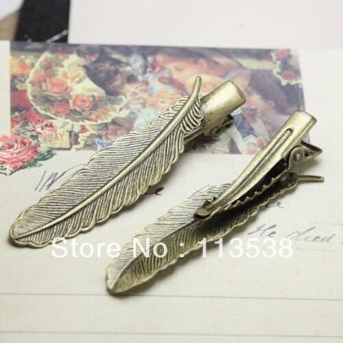 Antique Bronze feather Duck tongue hairpin bobby pins 100pcs/lot freeshipping
