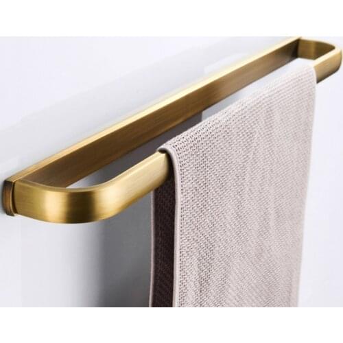 Antique Single Towel Bar Bronze Black Bathroom Towel Holder Rose Gold Nickel Brass White Towels Rail Shelf Chrome Wall Mounted