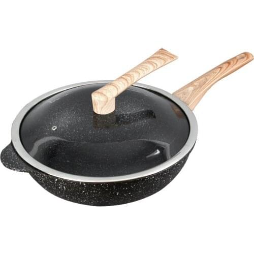 Household Maifanshi Wok 32cm No Lampblack Non-stick Wok Cookware Aluminum alloy die casting pot kitchen frying pan