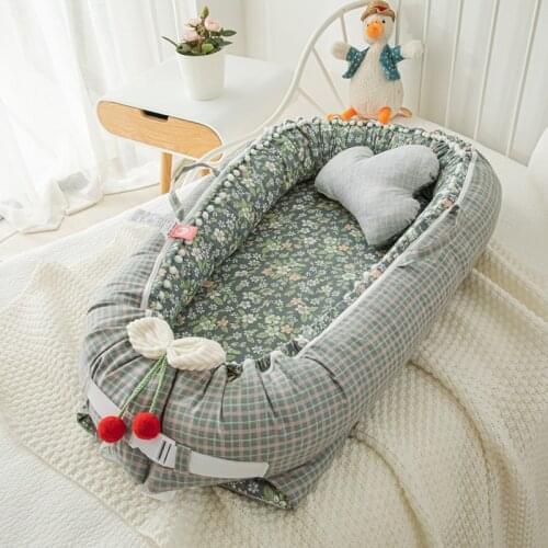 Infant Cotton Cradle Crib Newborn Bed Fully Detachable Beds Baby Travel Bed Latest Portable Baby Nest Bed For Boys Girls 86*50cm