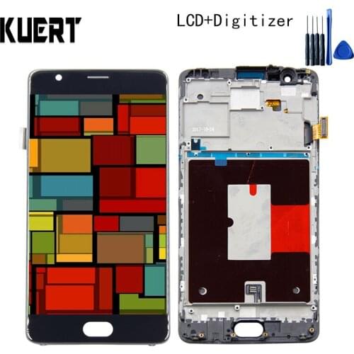 KUERT 5.5" LCD For OnePlus 3 A3000 A3003 LCD Display Touch Screen Digitizer Assembly with Frame Free shipping