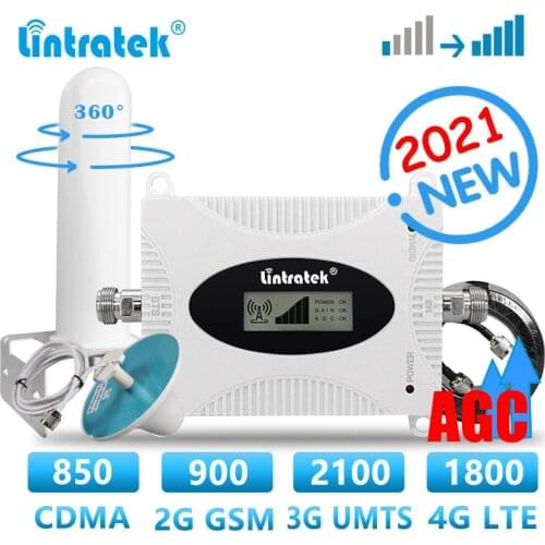 Lintratek 4G Signal Booster Cellular Amplifier CDMA 850 900 1800 2100mhz Singel Band LTE Mobile Cellphone Repeater Omni Antenna